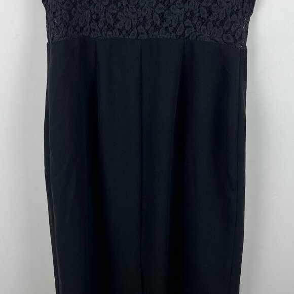 Joseph Ribkoff Pencil Maxi Dress Size 12 Black Sleeveless Round Neck Lined - Picture 7 of 9